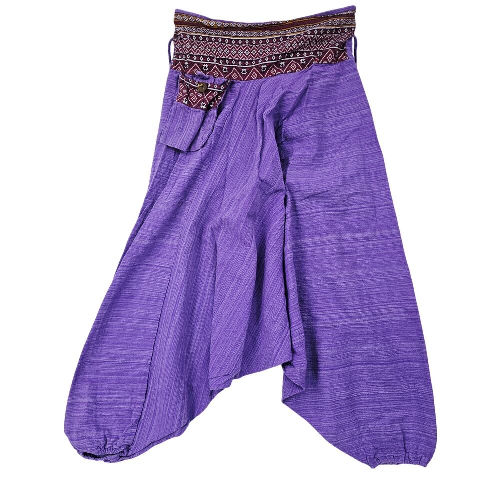 Harem Thai fisherman sarouel pant Massage Pilate Tai Yoga Pilates Purple OS 4224